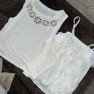 TWO FOR ONE- Abercrombie & Fitch & Express- white tops, XS